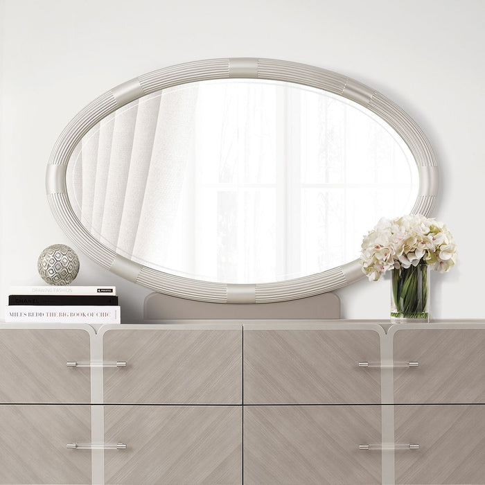 AICO Lanterna Dresser Mirror in Silver Mist