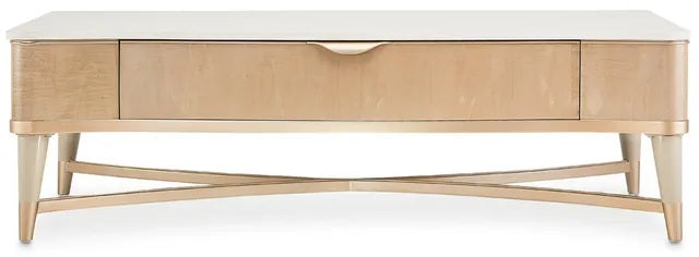 AICO Malibu Crest Rectangular Cocktail Table in Blush