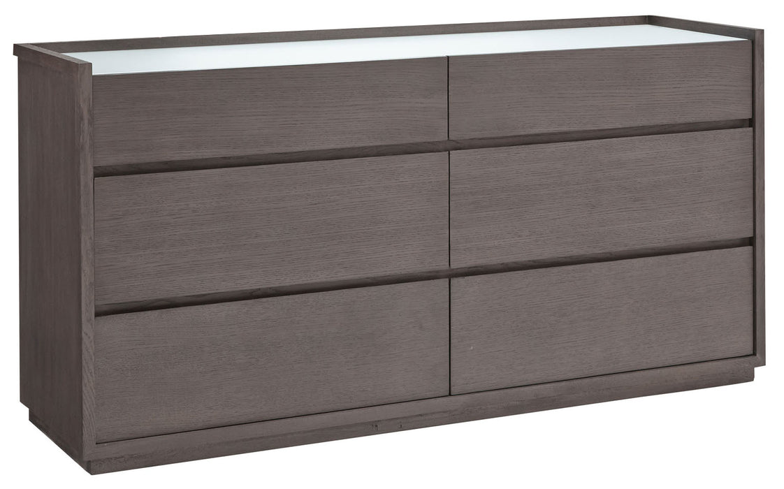 Palliser Maddox 6 Drawer Dresser with Glass Top in Sea Gray 112-456 image