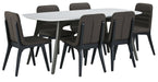 Palliser Furniture Mix and Match Benedict Table with 6 Fredrick Side Chair Dining Set 119-152K72 image