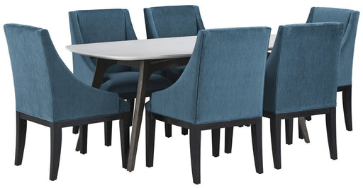 Palliser Furniture Mix and Match Benedict Table with 6 Diana Wing Chair Dining Set 119-152K74 image