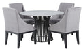 Palliser Furniture Mix and Match Naomi Round Dining Table with Marble Top and 4 Diana Wing Chair Dining Set in Grey 119-156BM56 image