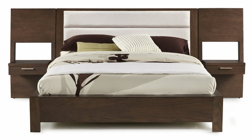Palliser (Casana) Furniture Montreal (Hudson) King Upholstered Platform Bed w/ Panel Nightstands in Deep Licorice image