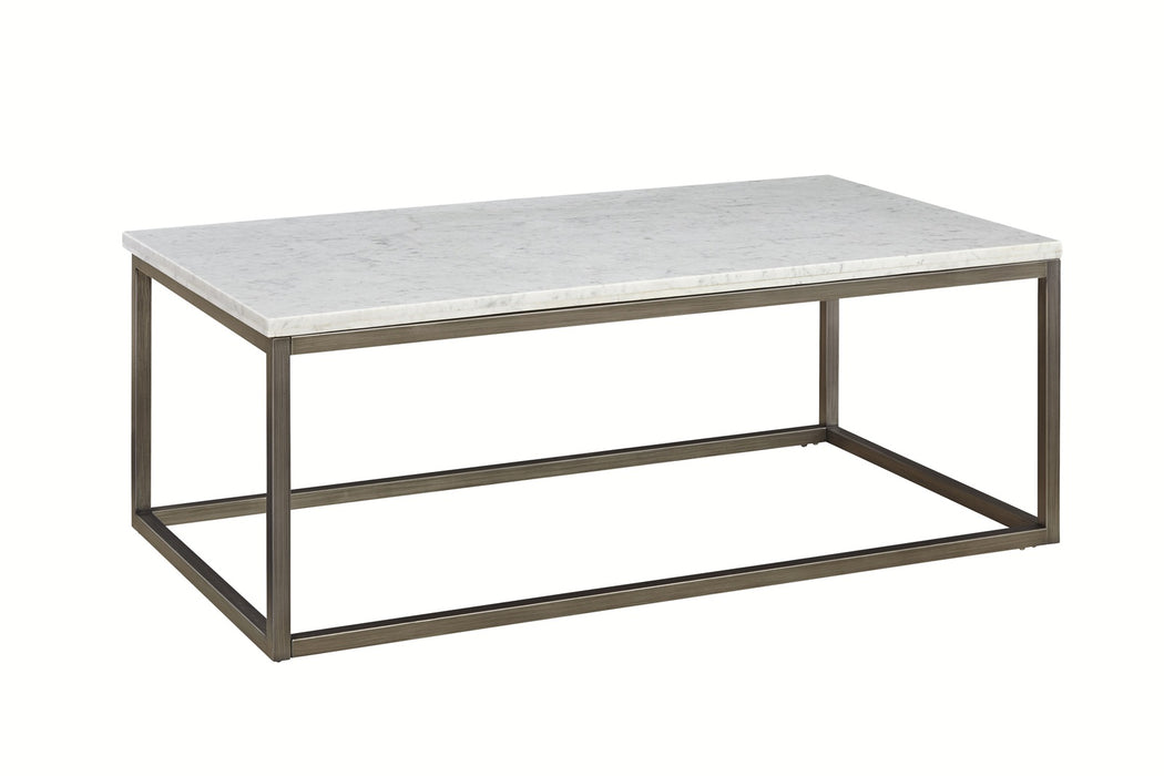 Palliser Furniture Julien Rectangular Cocktail Table with Marble Top in Natural Steel 836-055-MBW image