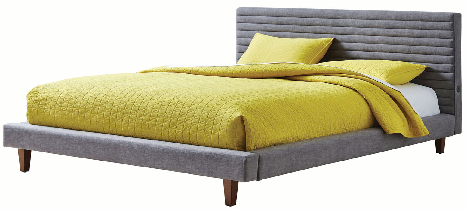 Palliser Furniture Channel King Upholstered Platform Bed in Dark Gray 936-951KK image