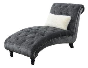 Emerald Home Hutton II Chaise w/ 1 Kidney Pillow in Bliss Charcoal U3164-07-53