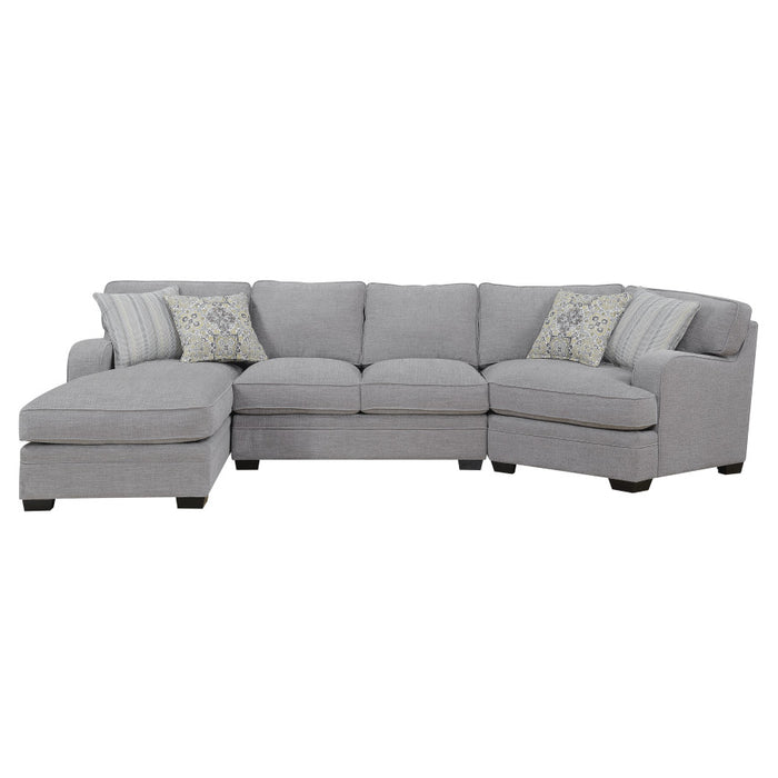 Emerald Home Furnishings Analiese 3pc Sectional Sofa in Grey U4315-11-12-16-13-K