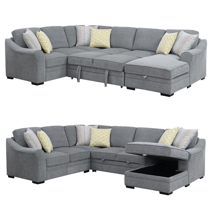 Emerald Home Furnishings Elle 3pc Sectional Sofa in Gray U4378-11-12-16-03-K